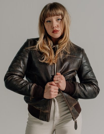 Women's Lambskin A-2 Inspired Flight Jacket