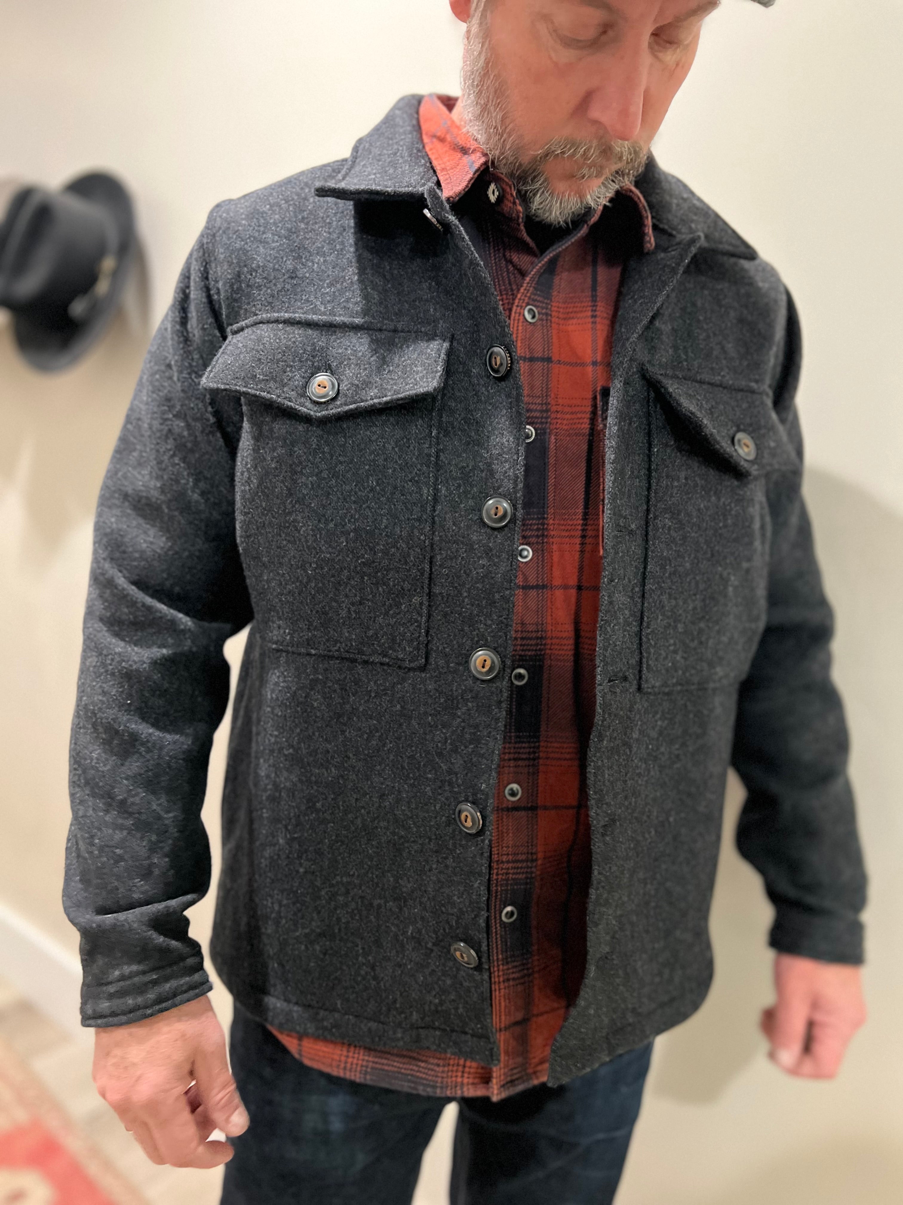 MIDWAY WOOL CPO CHARCOAL