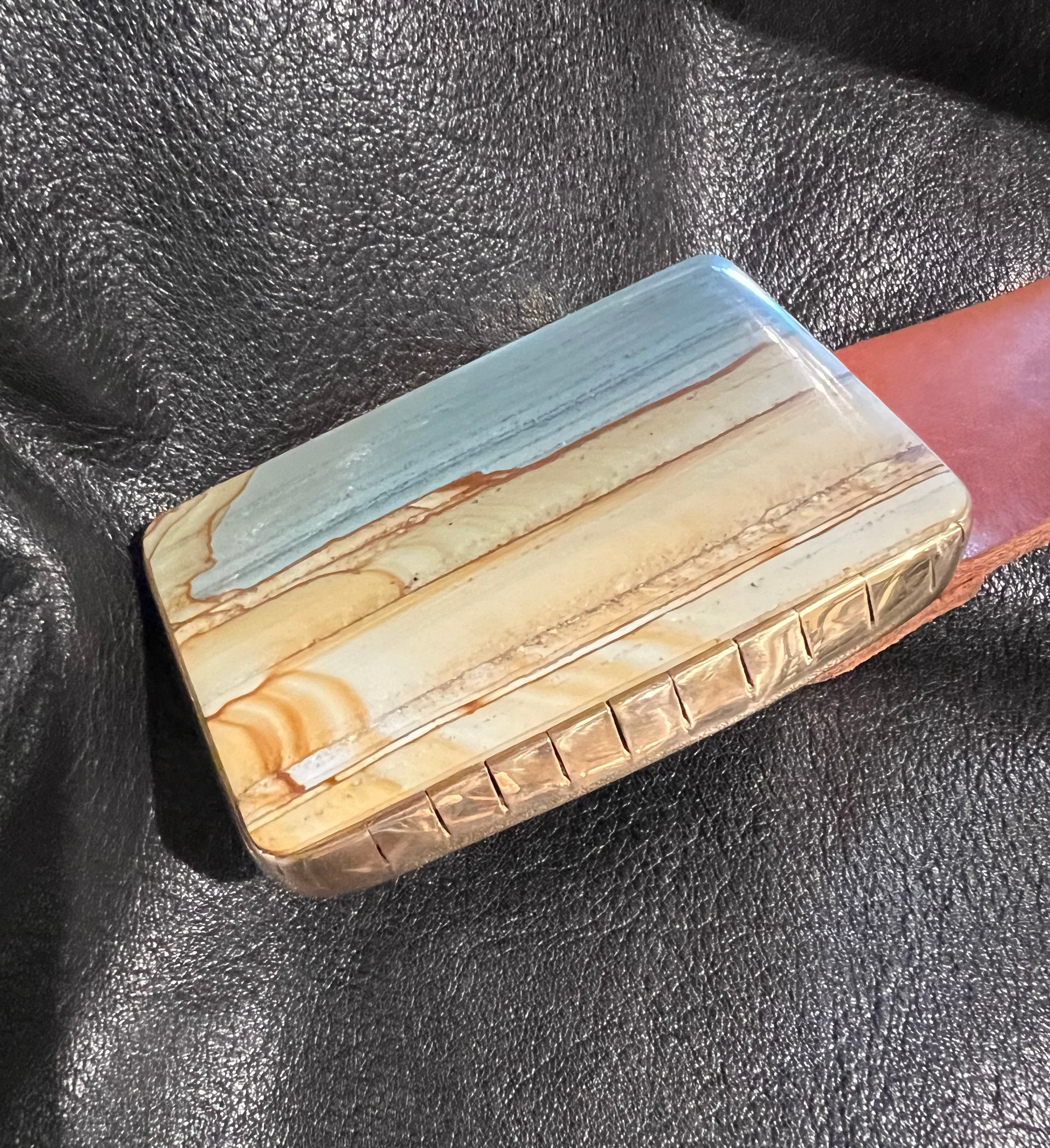 One of a Kind Succor Creek Picture Jasper Belt Buckle