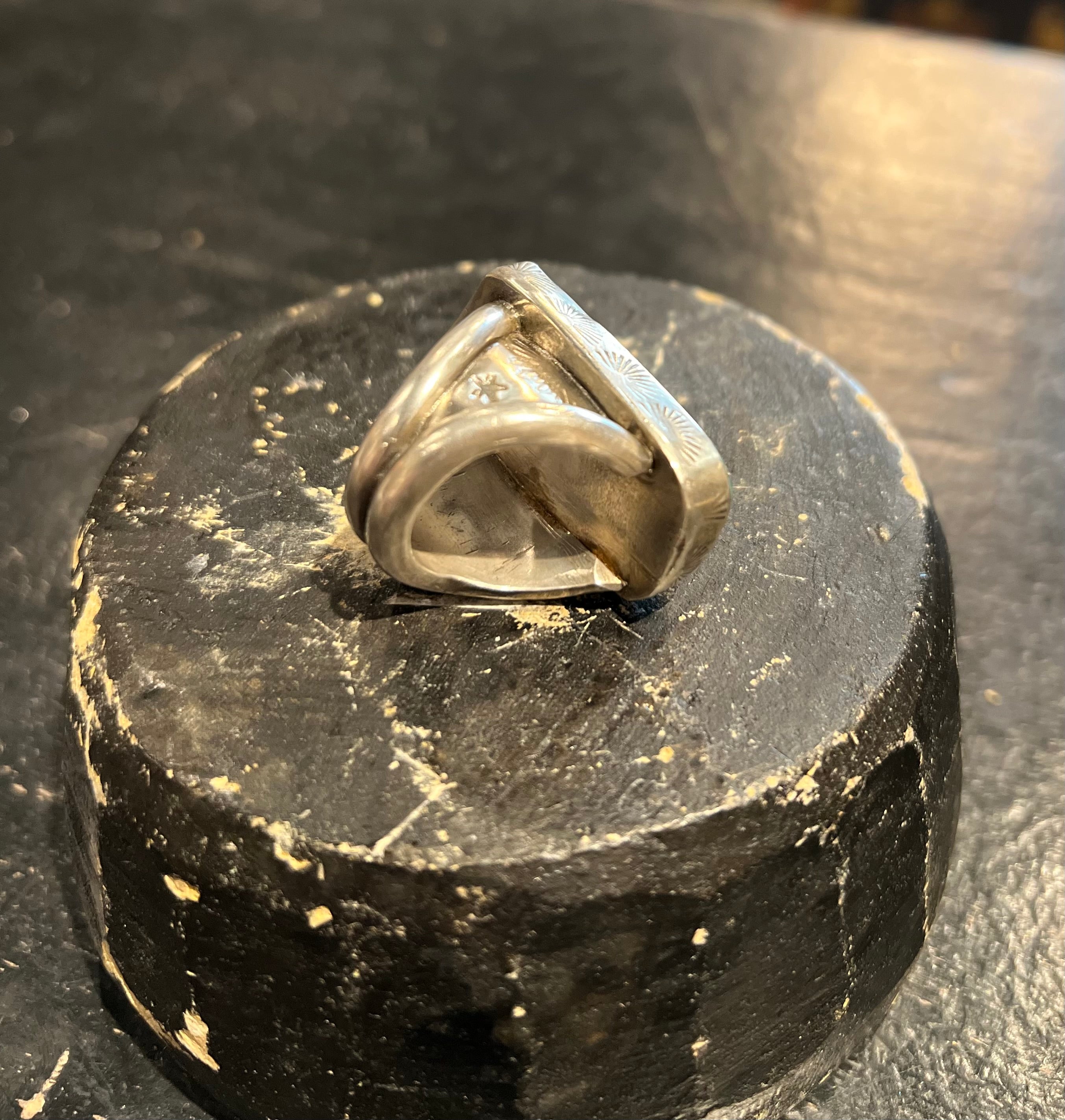 One of Kind Handmade Sterling / Chrysacolla / Quartz Ring