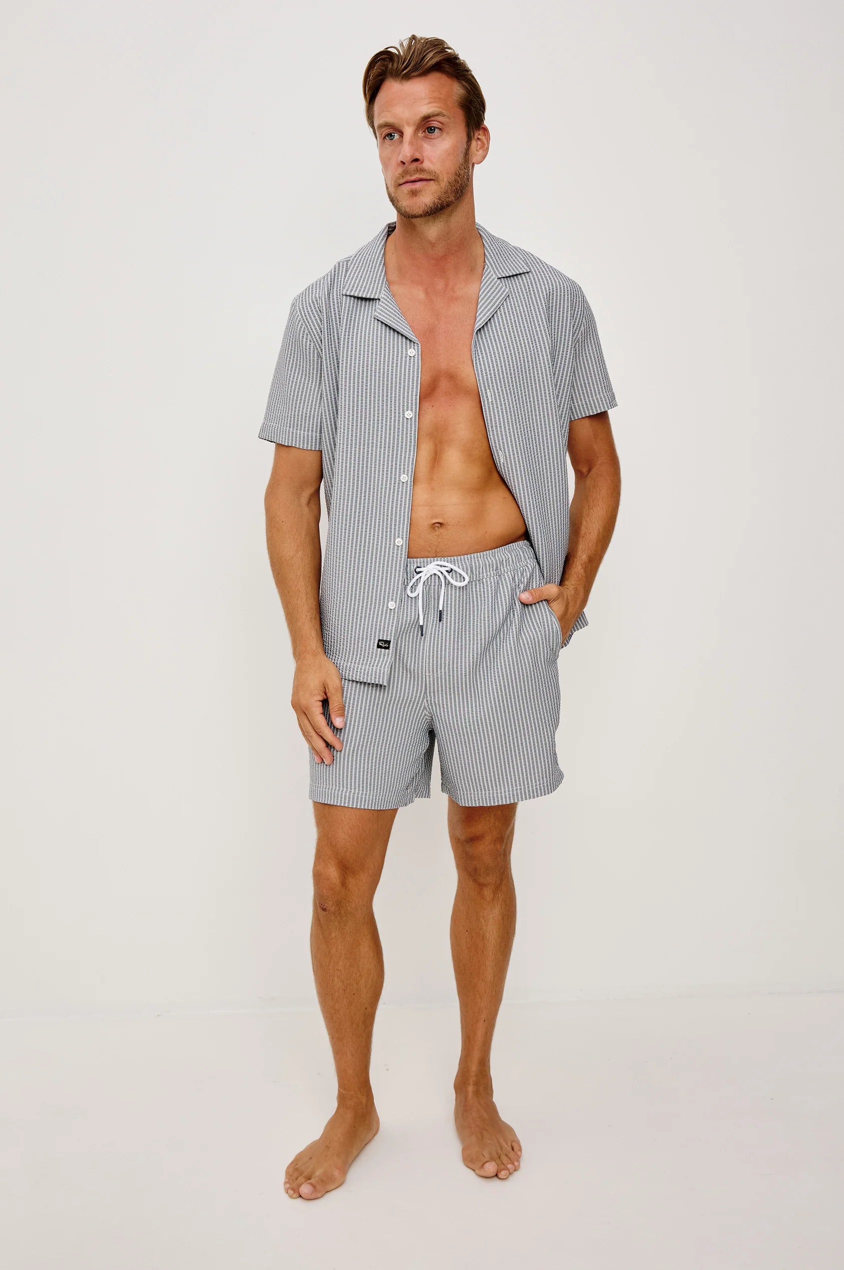 La Brea Swim Short - Navy Deck Stripe