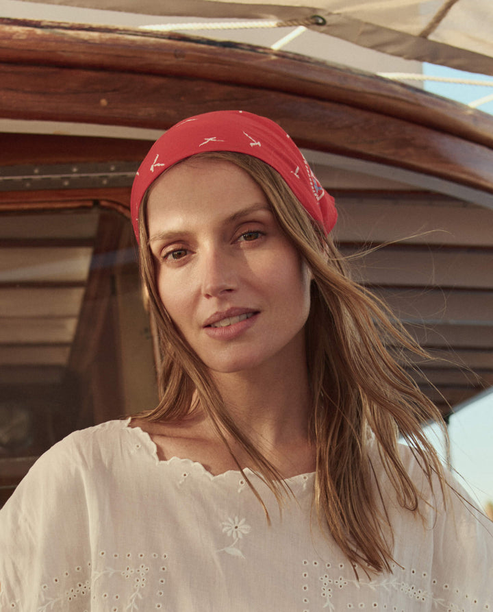 THE SAILBOAT BANDANA. Red.