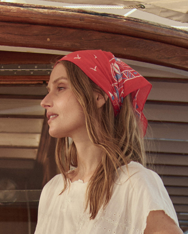 THE SAILBOAT BANDANA. Red.