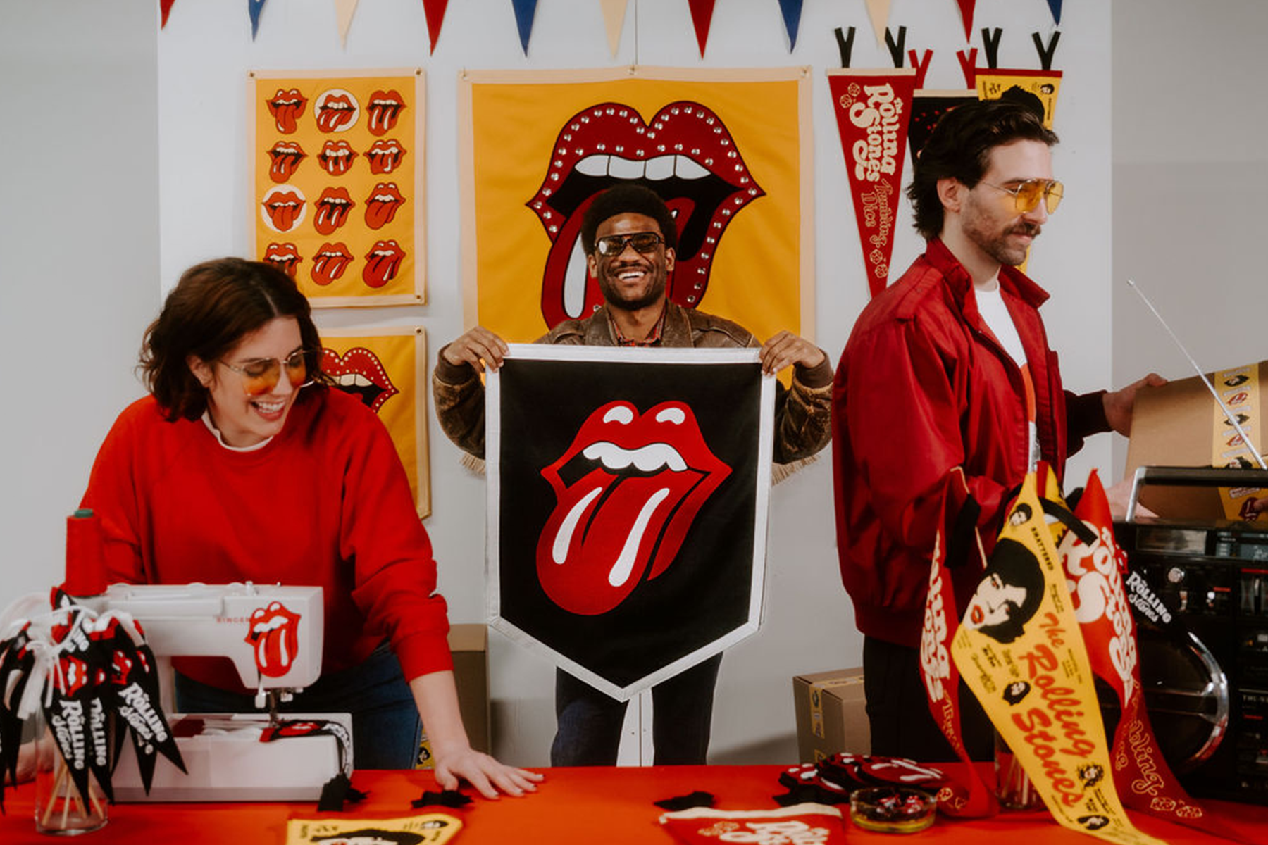 Lips Championship Banner • The Rolling Stones x Oxford Pennant
