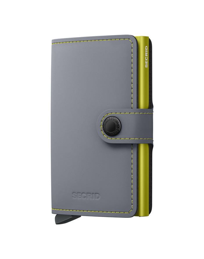 Miniwallet- Matte Grey & Lime