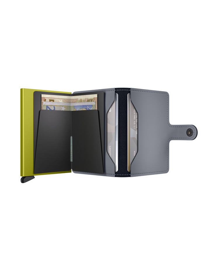 Miniwallet- Matte Grey & Lime
