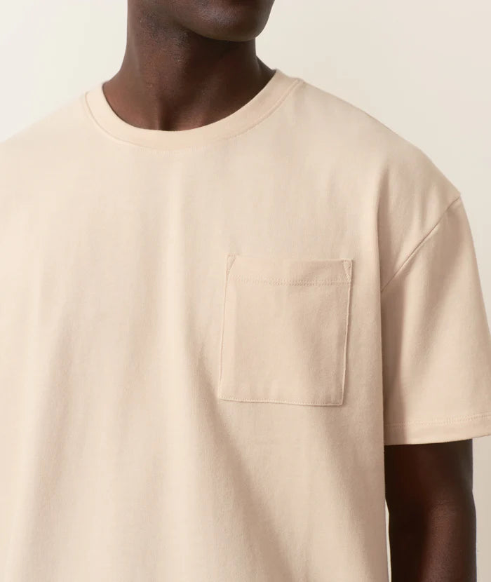 Relaxed Boxy Sueded Tee - Fog