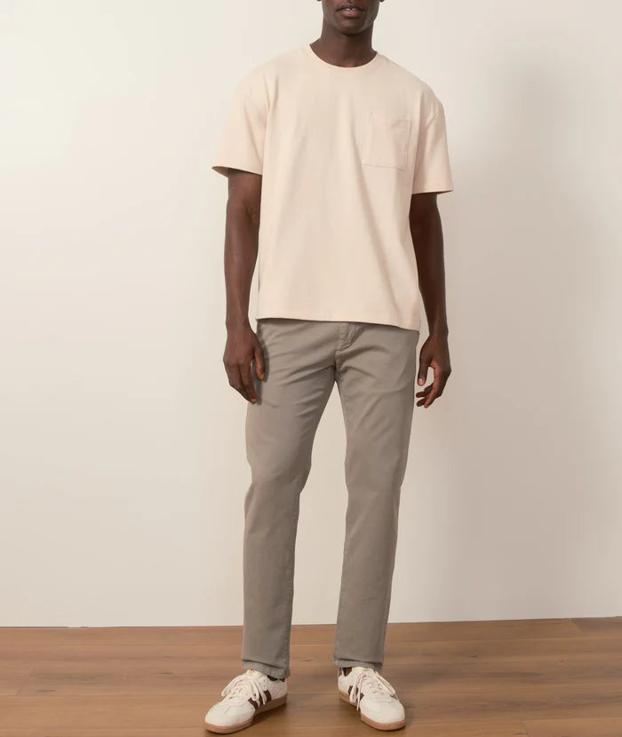 Relaxed Boxy Sueded Tee - Fog