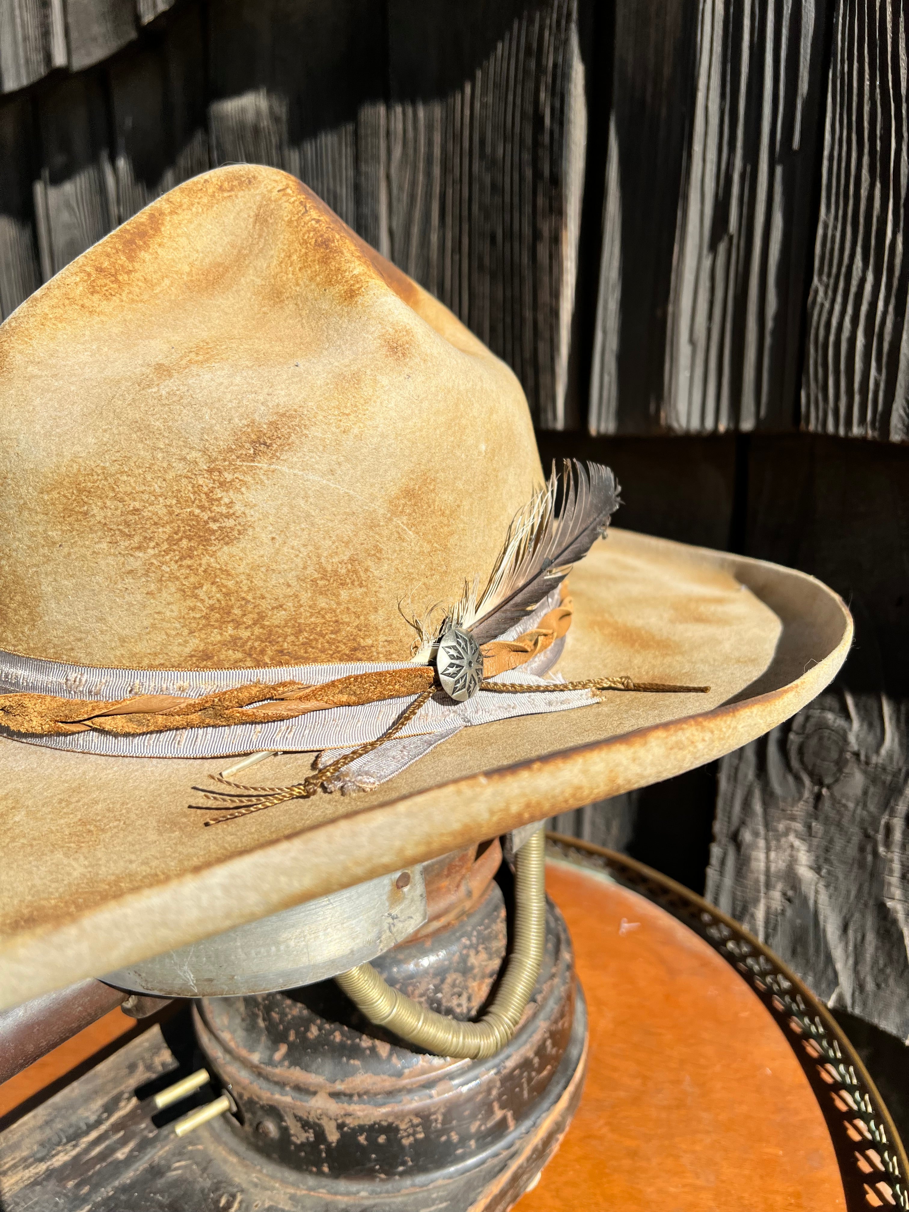 Distressed Custom Hat By Spur Hat Co. - Size 7 1/4