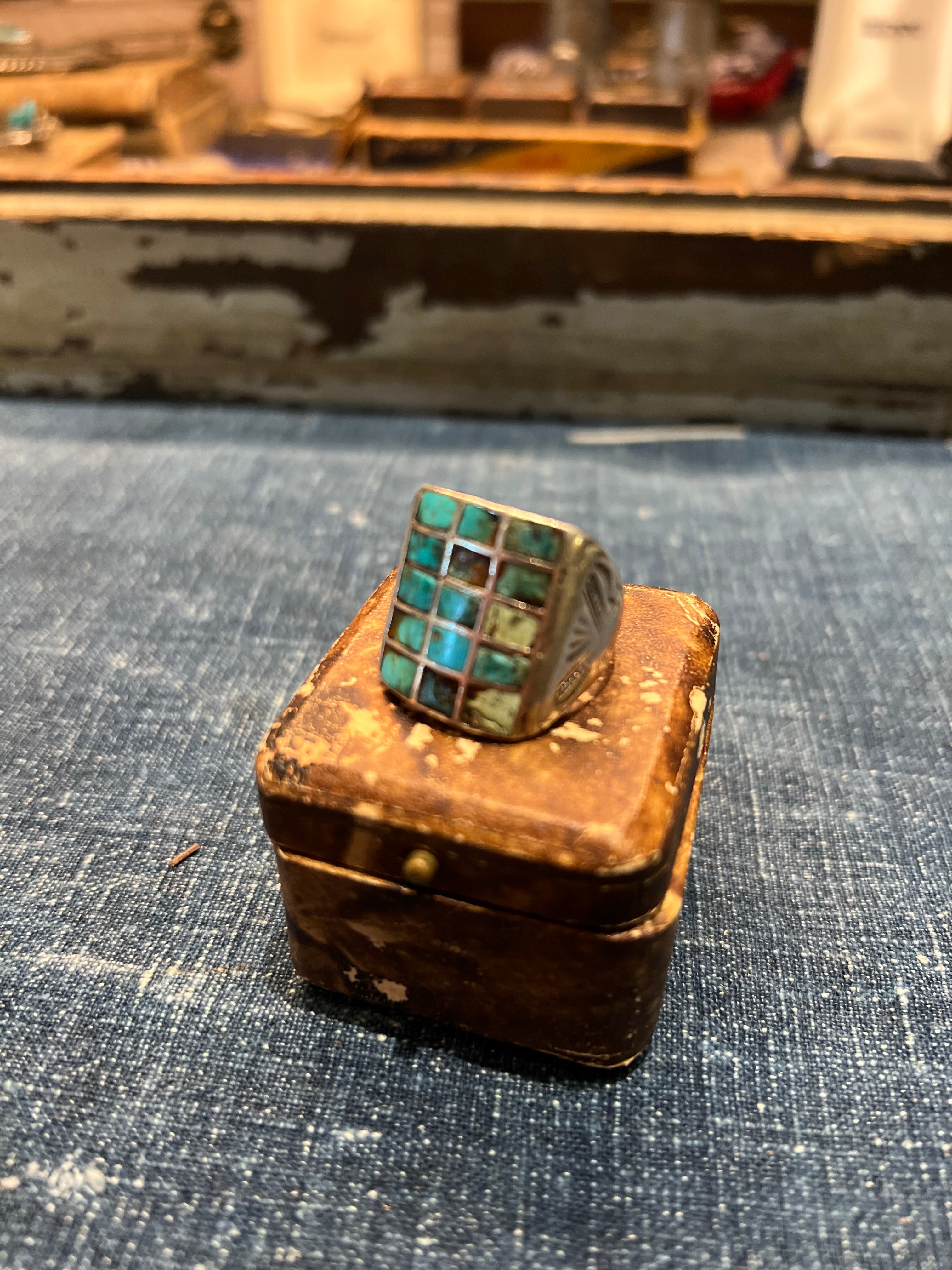 Vintage Sterling and Turquoise Men's Ring