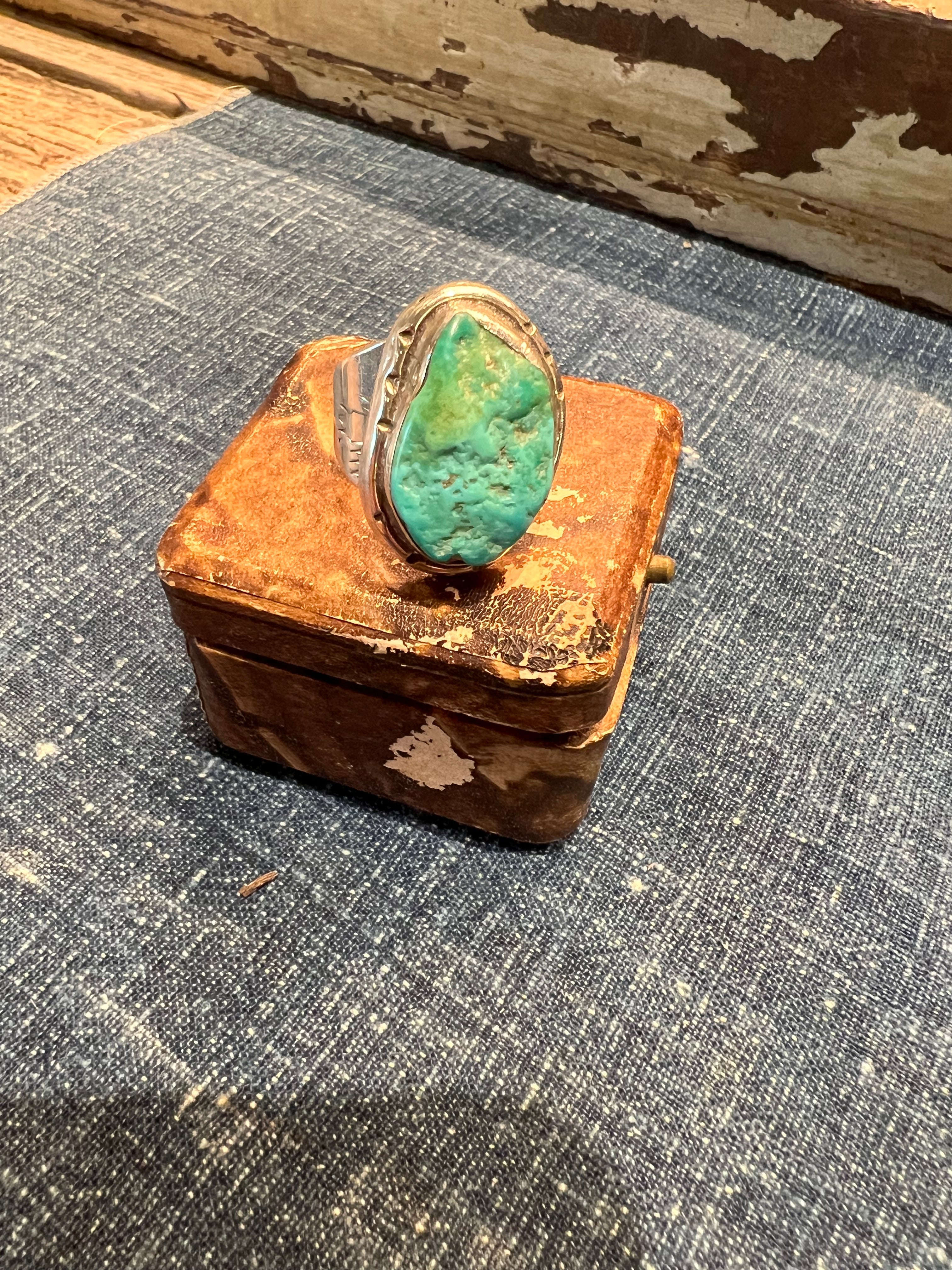 Vintage Sterling and Turquoise Men's Ring