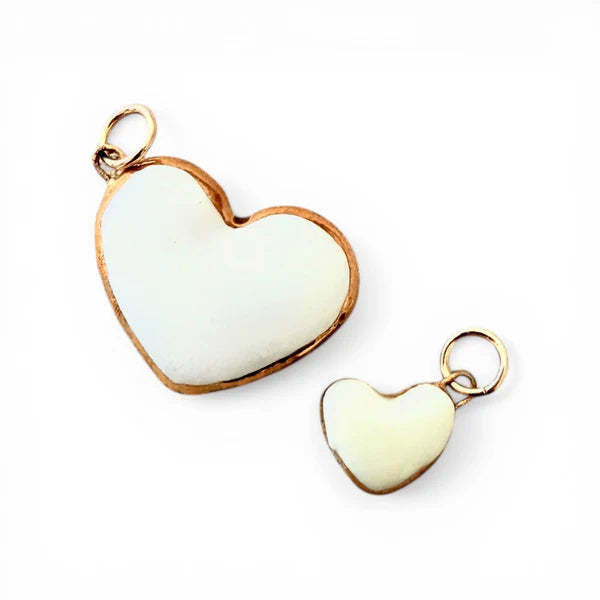 Heart Charm - Small - White