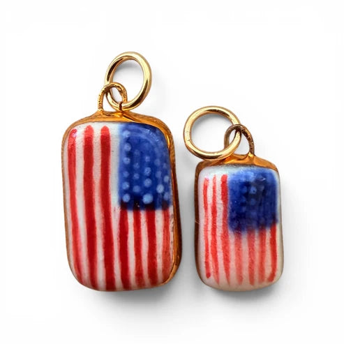 American Flag Charm - Small Rectangle Charm