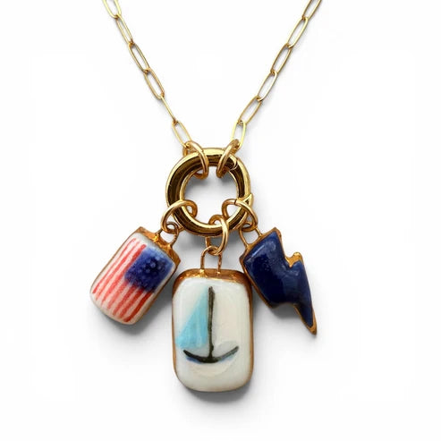 American Flag Charm - Small Rectangle Charm