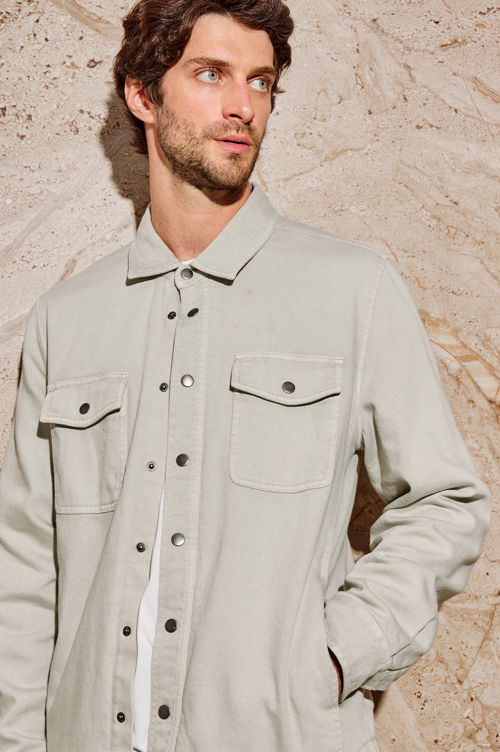 Rhett Shirt Jacket - Stone