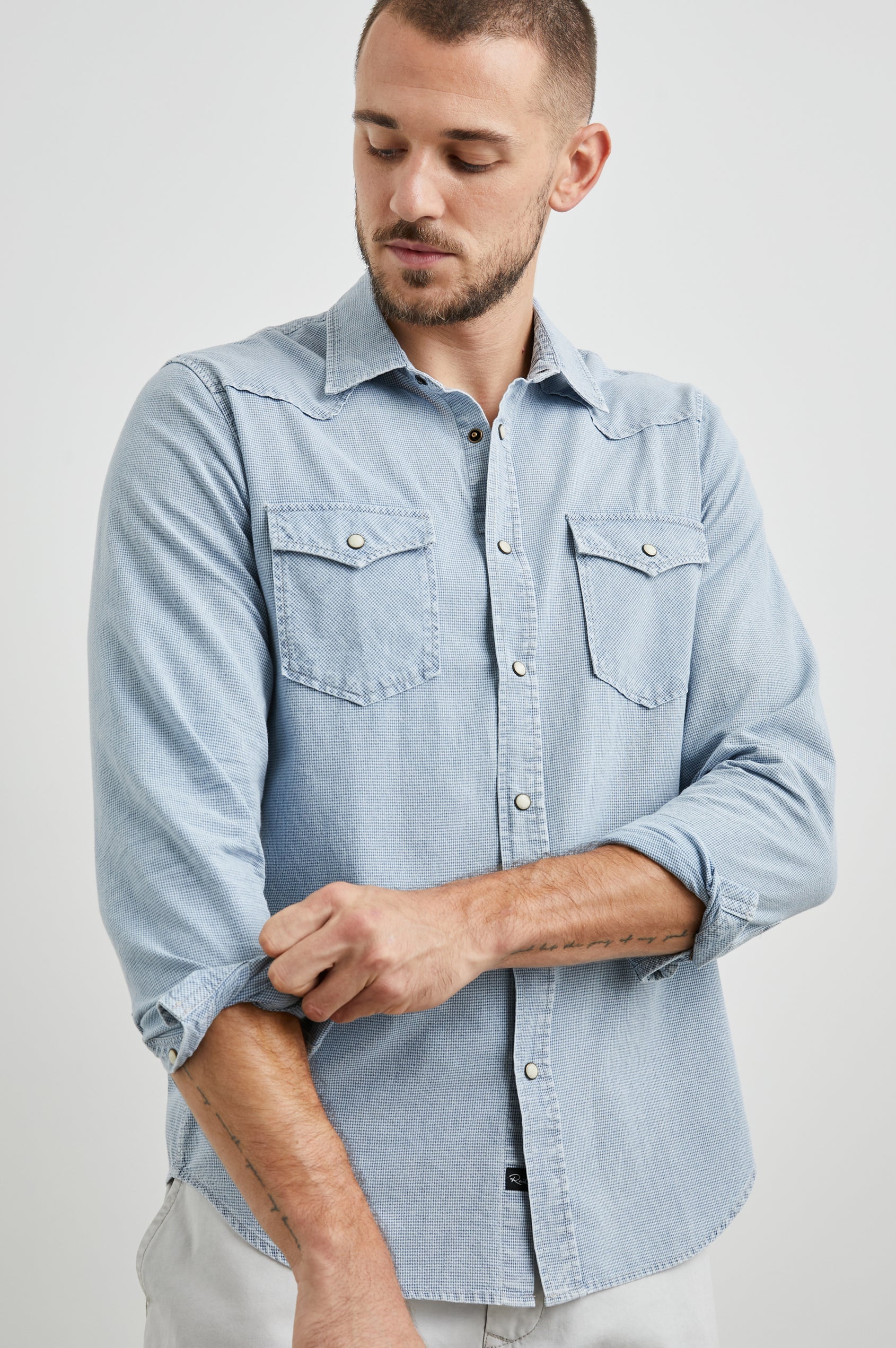 Roy Shirt Sunfaded Indigo