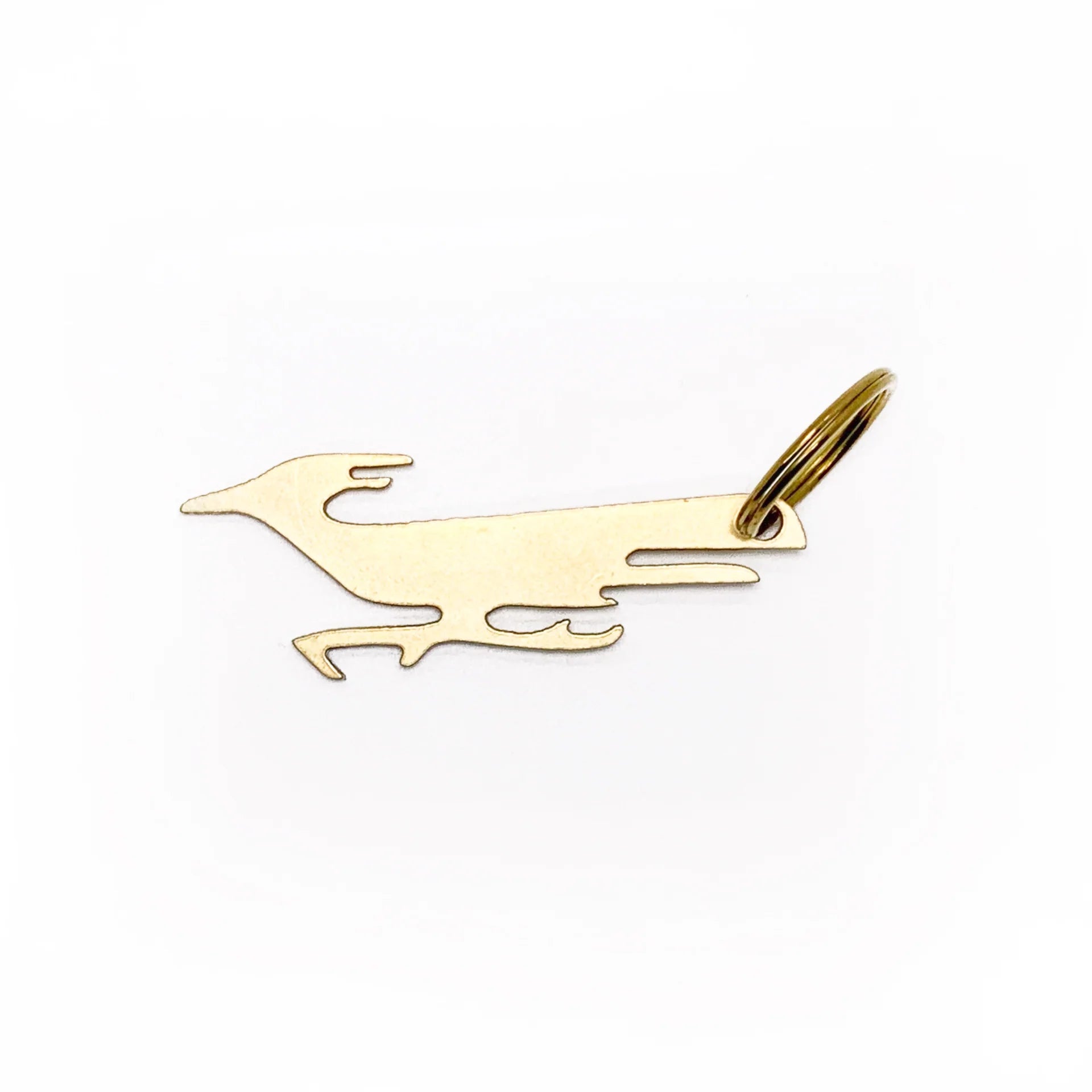 Roadrunner Bottle Opener Keychain - Brass