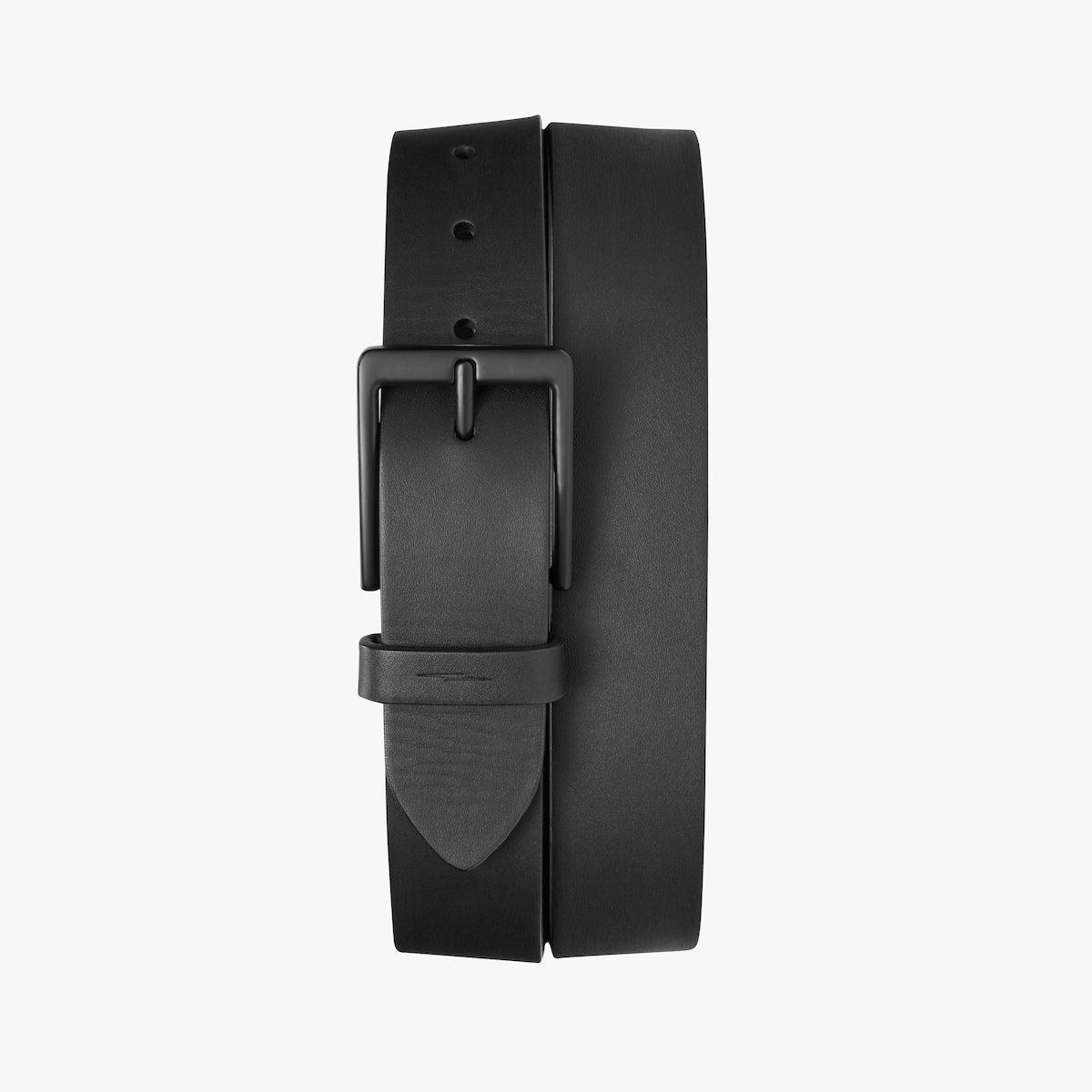 LIGHTNING BOLT KEEPER BELT - BLACK NATURAL LEATHER