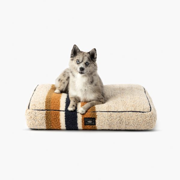 Large Shinola Brand Stripe Napper Pillow Bed Oatmeal
