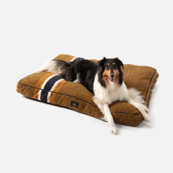 Medium Shinola Brand Stripe Napper Pillow Bed Rust