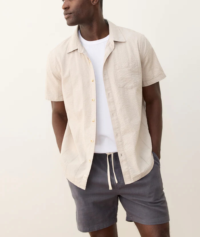 Seersucker Classic Shirt - Parchment