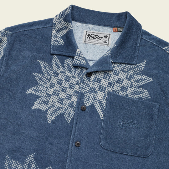 Palapa Terry Shirt - Sunflower Pixels : Postal Blue