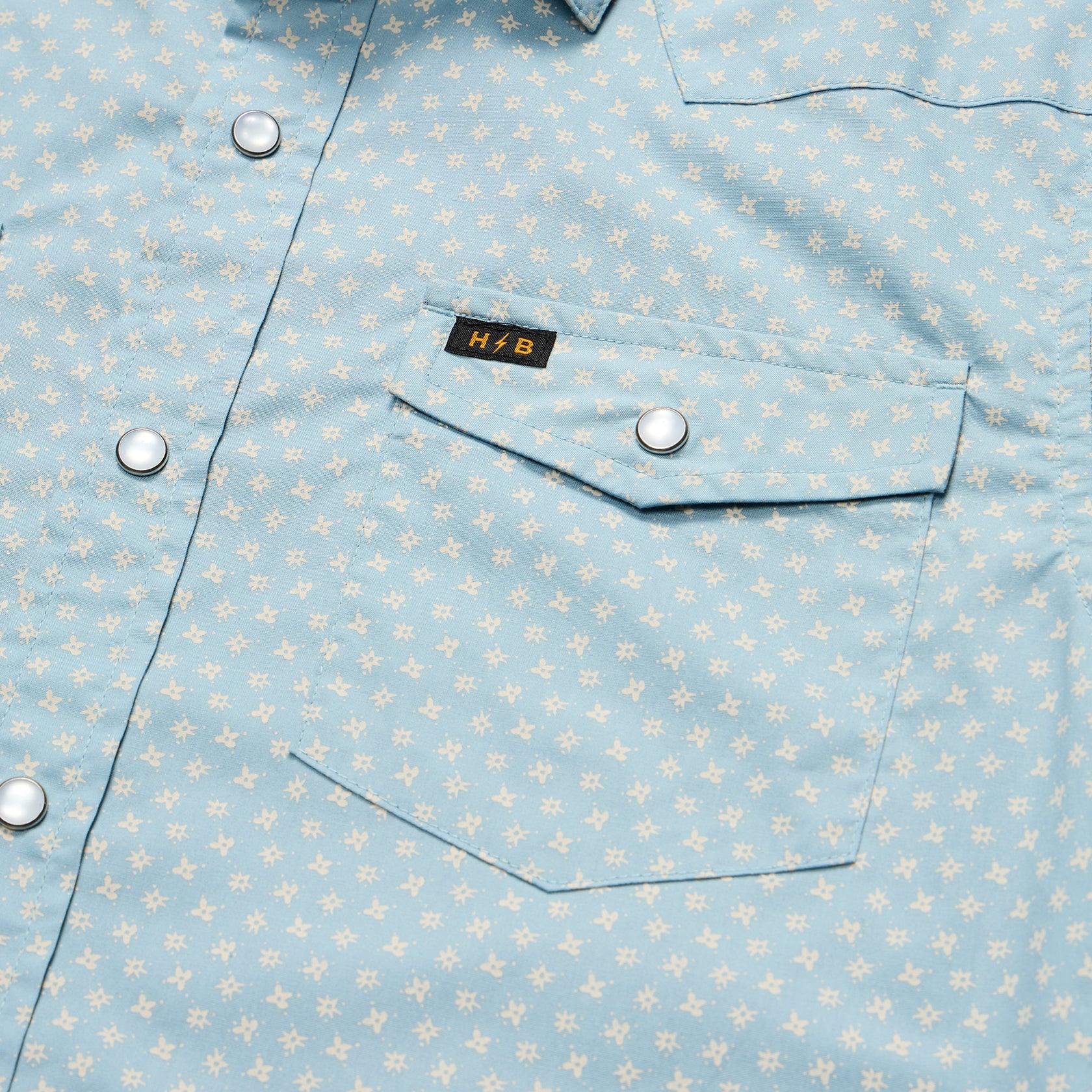 H Bar B Snapshirt -  Lockhart Floral : Pool Blue