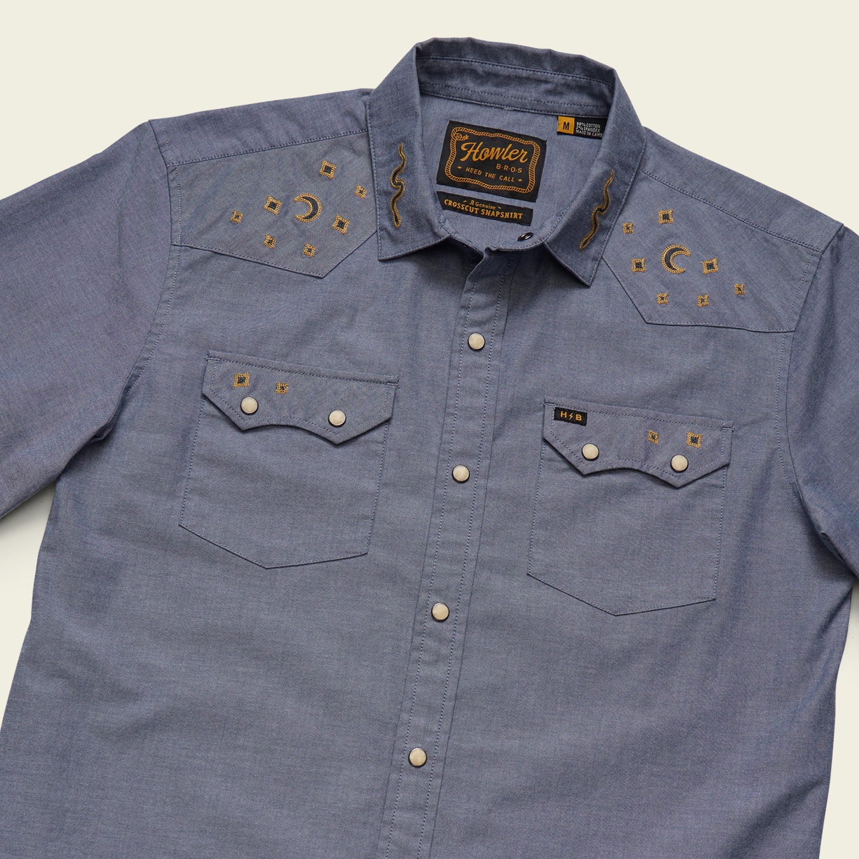 Crosscut Deluxe Shortsleeve Shirt - Noche de Paz : Indigo Chambray