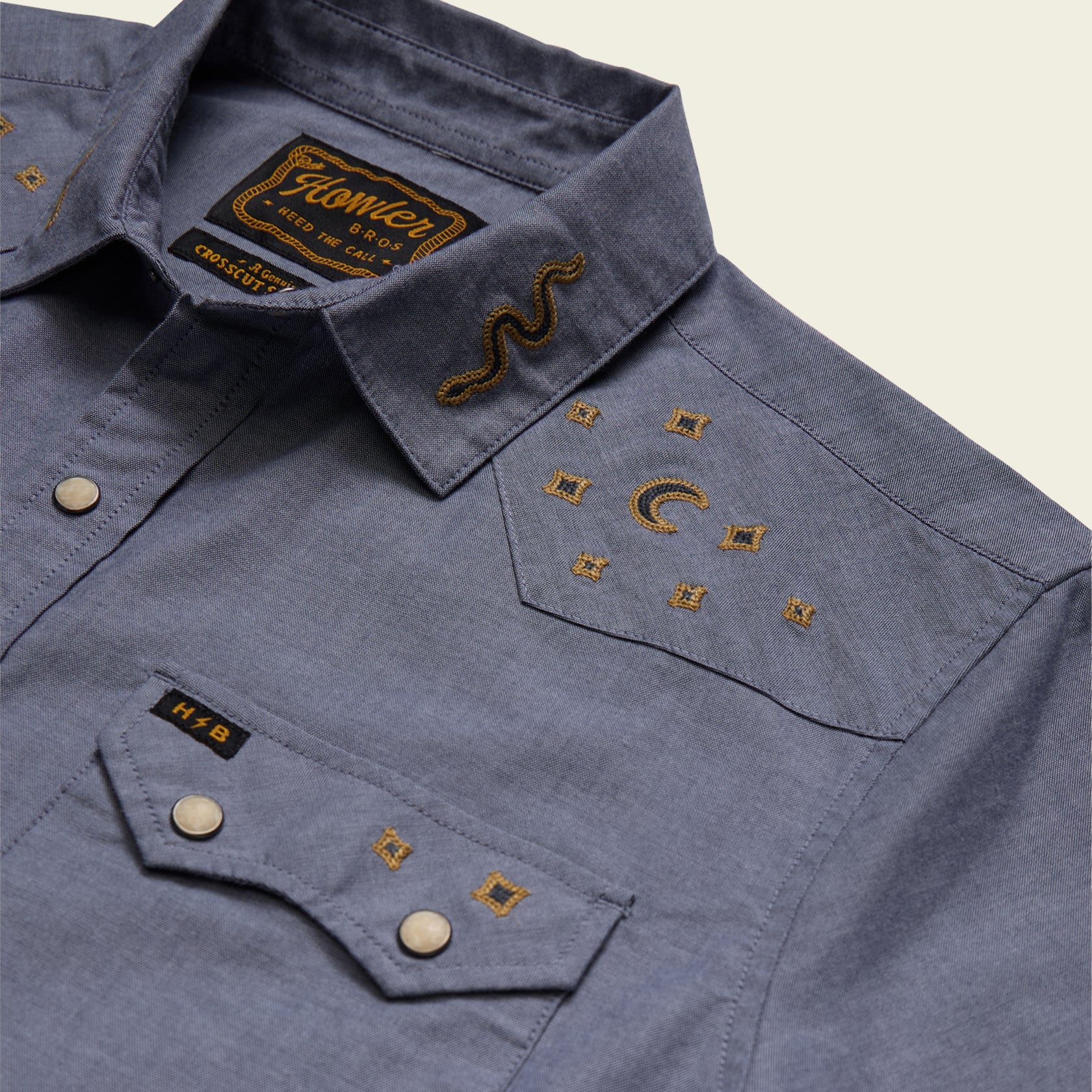 Crosscut Deluxe Shortsleeve Shirt - Noche de Paz : Indigo Chambray