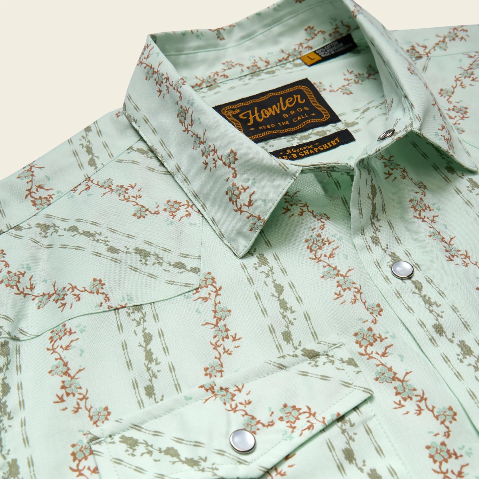 H Bar B Snapshirt - Hibiscus Ribbons : Mint