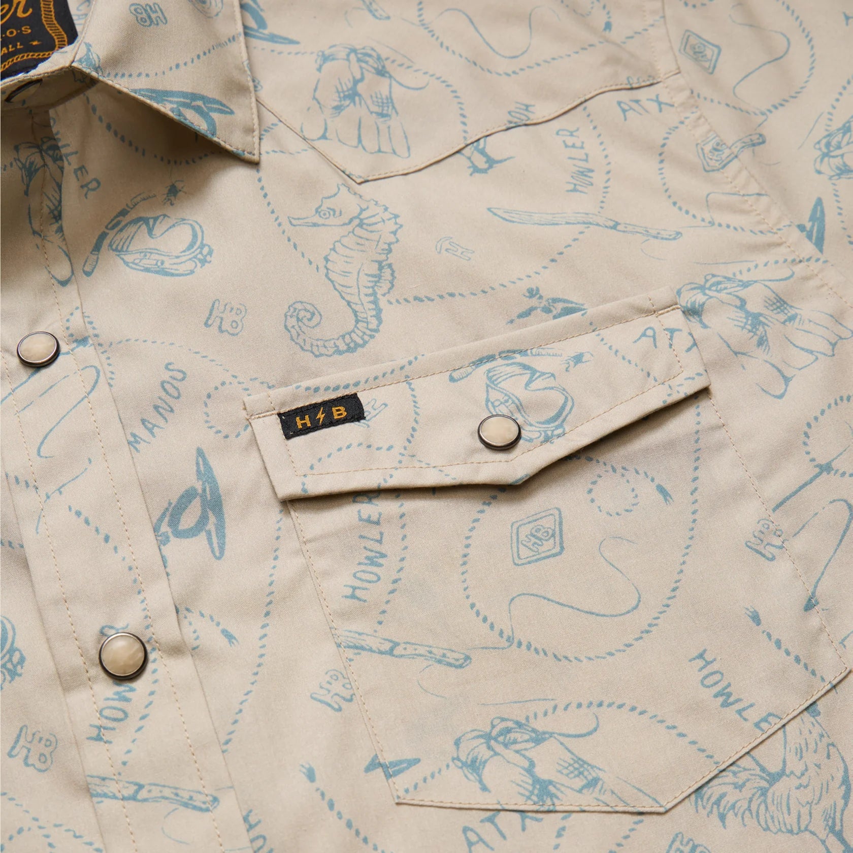 H Bar B Snapshirt -   Sea Rodeo : Sand