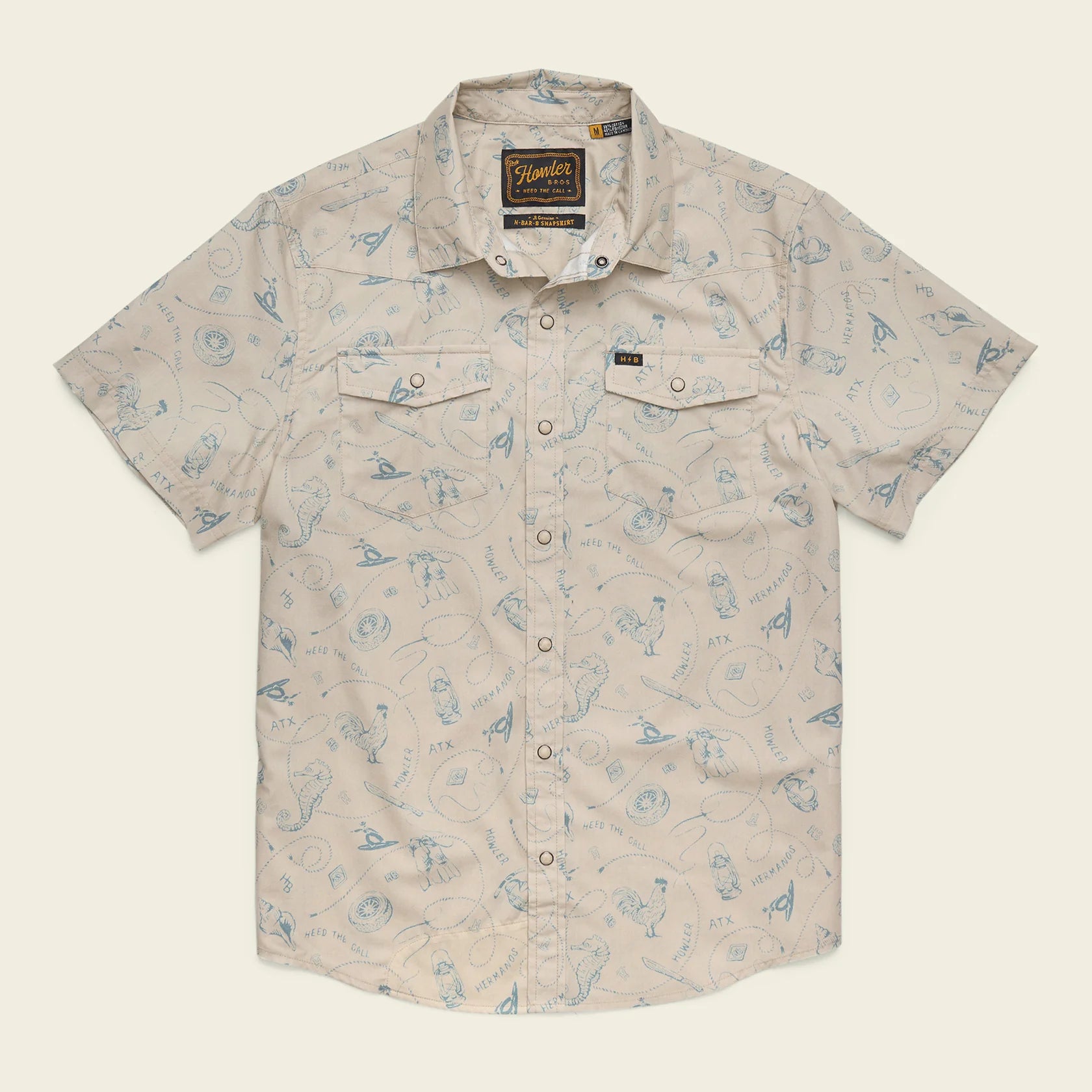 H Bar B Snapshirt -   Sea Rodeo : Sand