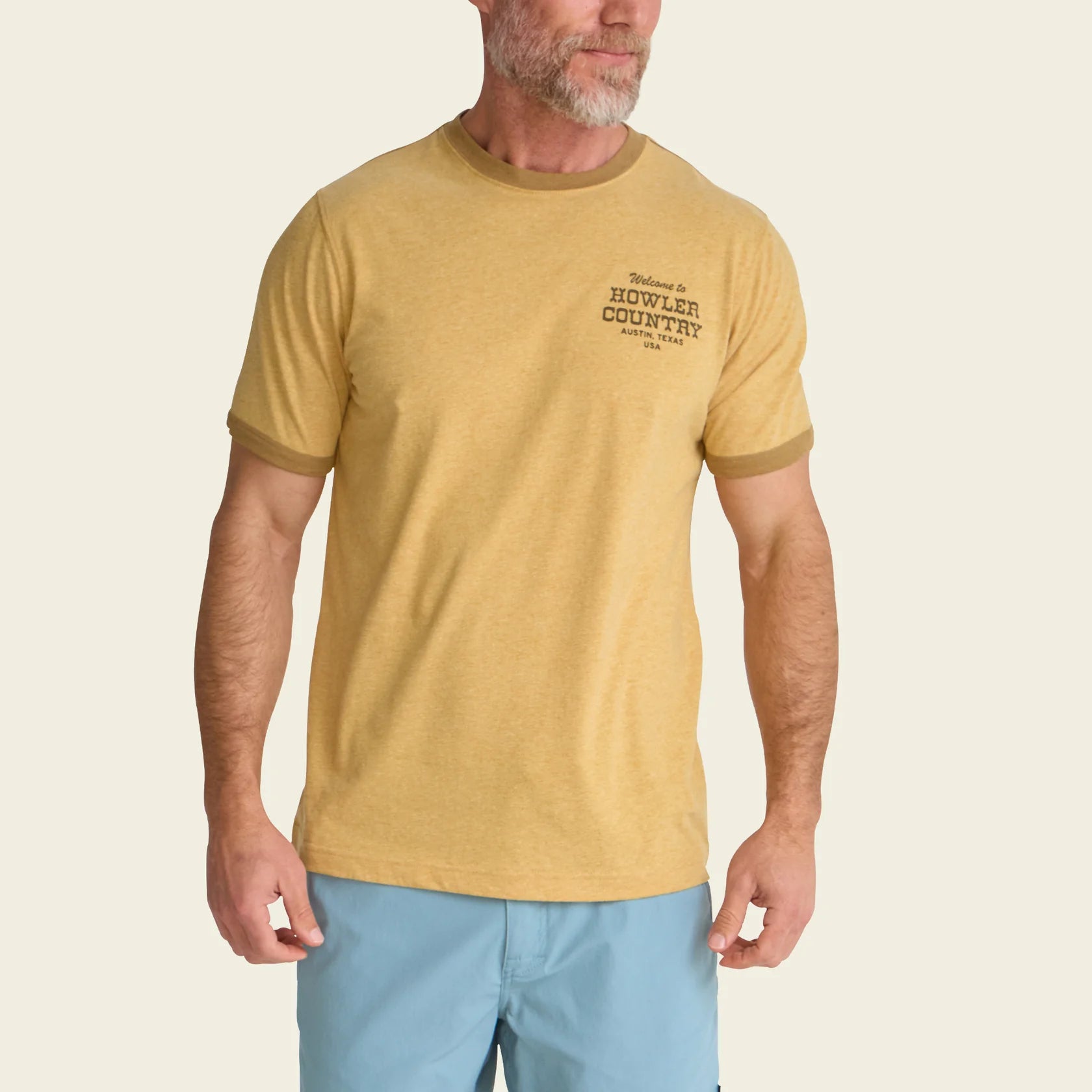 Howler Country Cotton Ringer T - Honey Heather