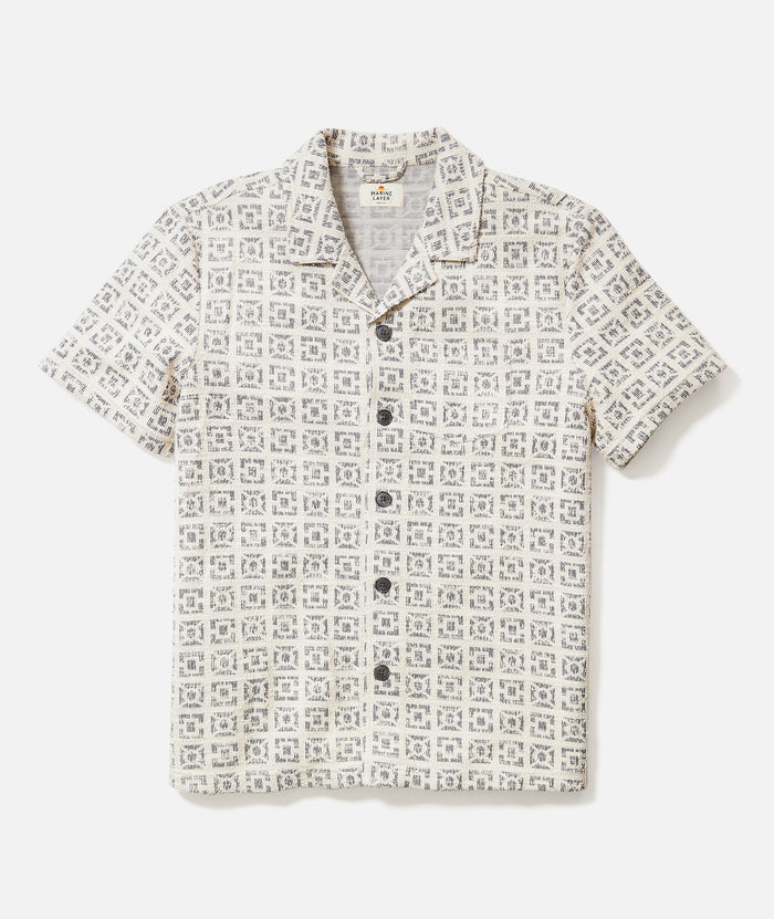 Cam Jacquard Resort Shirt-Neutral Geo