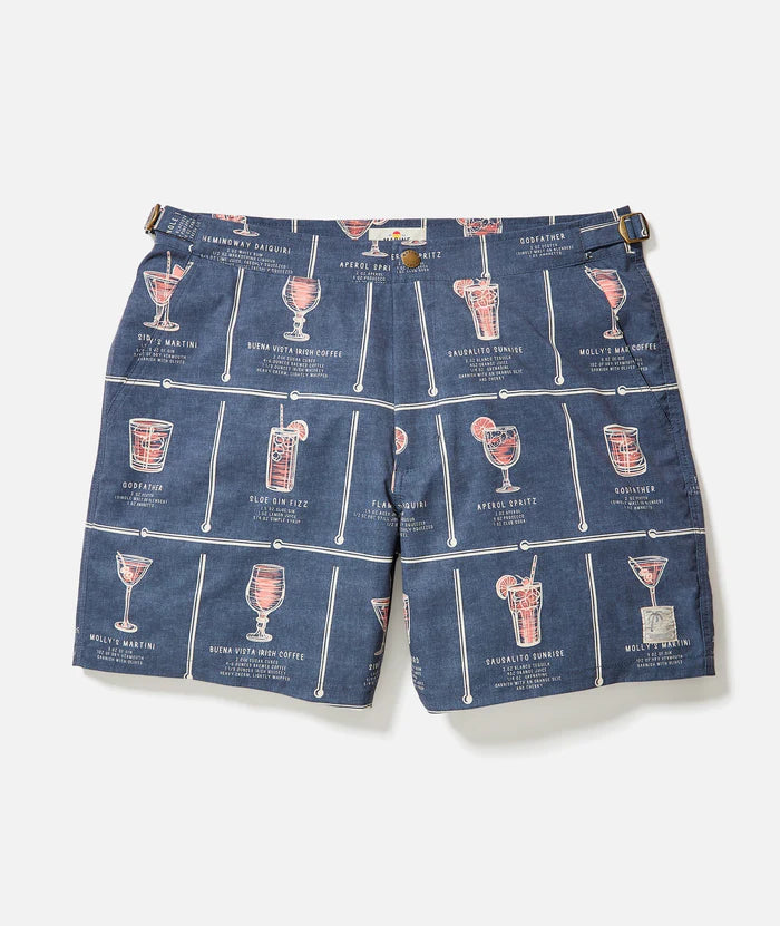 6" Parker Tailored Trunk - Navy Happy Hour Print