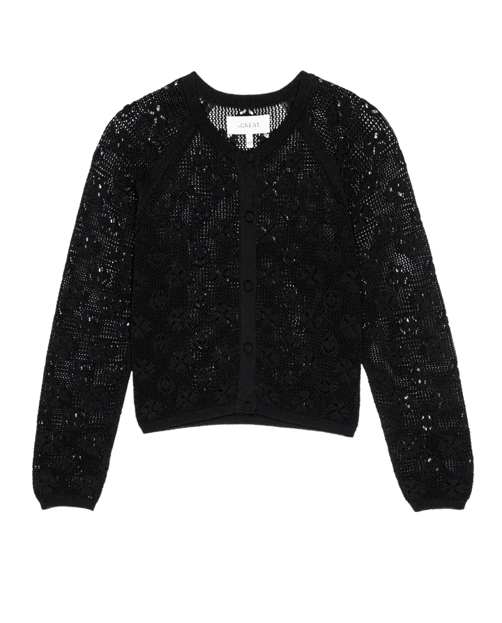 The Crochet Cardigan. - Black