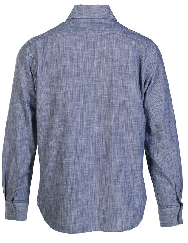 Schott NYC Cotton Shirts in Indigo - Ticking Cloth
