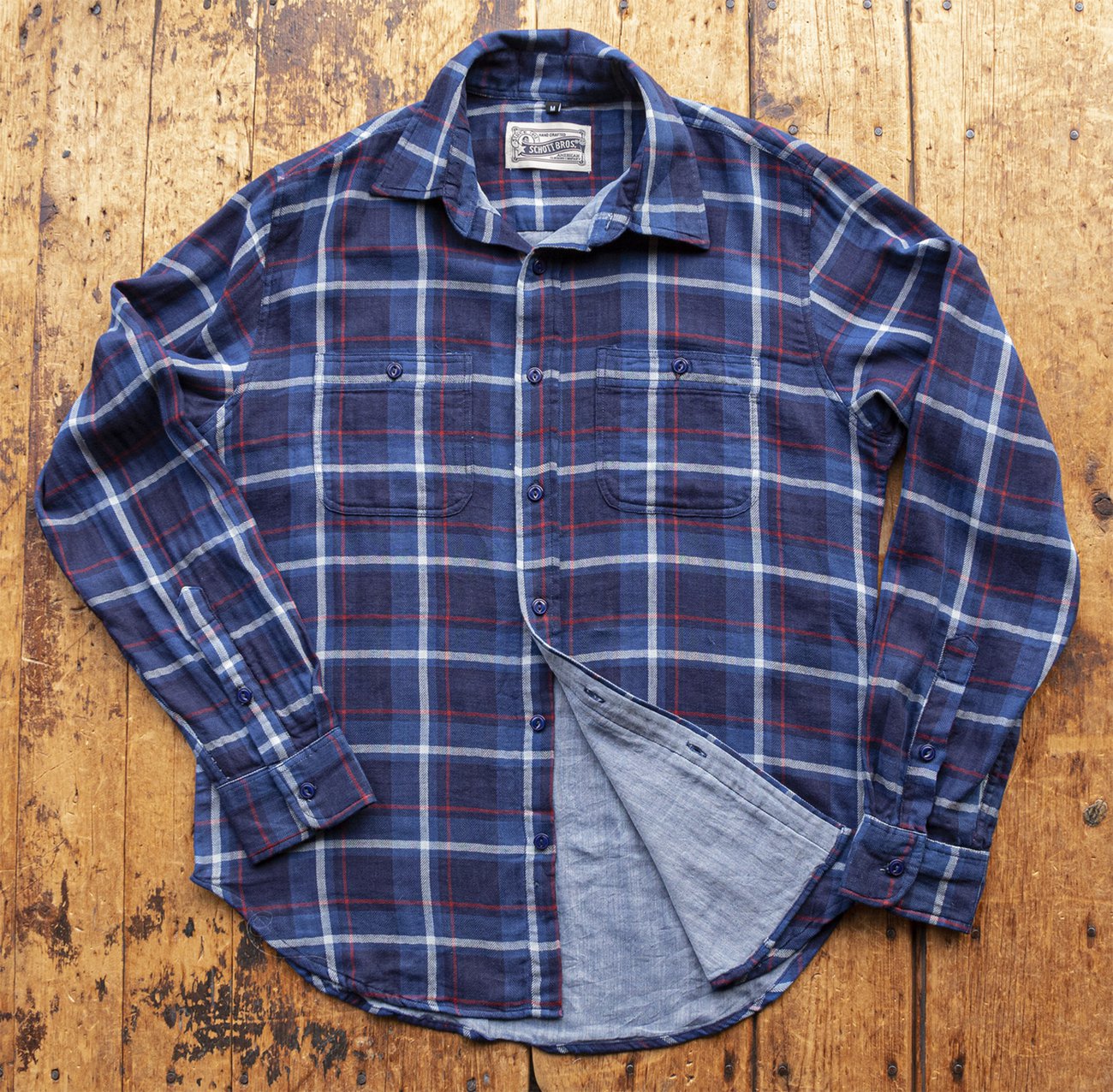 Long sleeve 100% Cotton Plaid Work Shirt