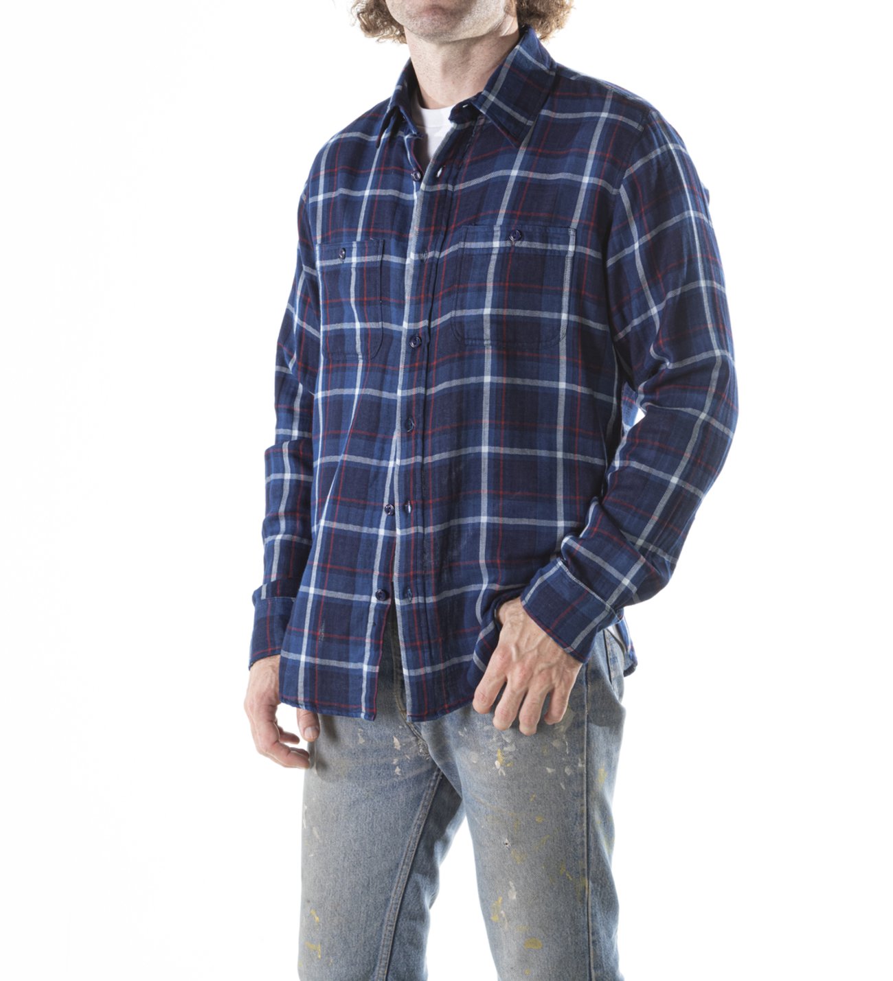 Long sleeve 100% Cotton Plaid Work Shirt