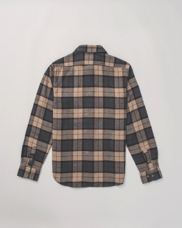Heavy Flannel Work Shirt - Khaki/Grey