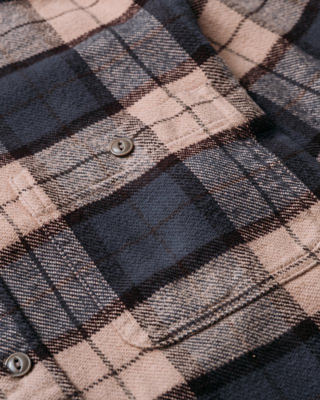 Heavy Flannel Work Shirt - Khaki/Grey
