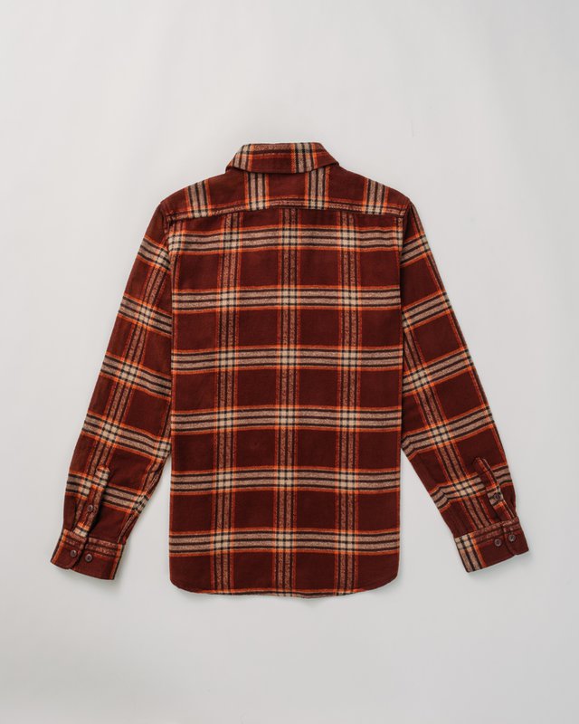 Heavy Flannel Work Shirt - Root Beer