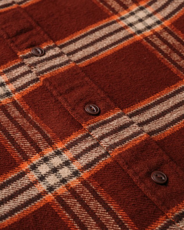 Heavy Flannel Work Shirt - Root Beer