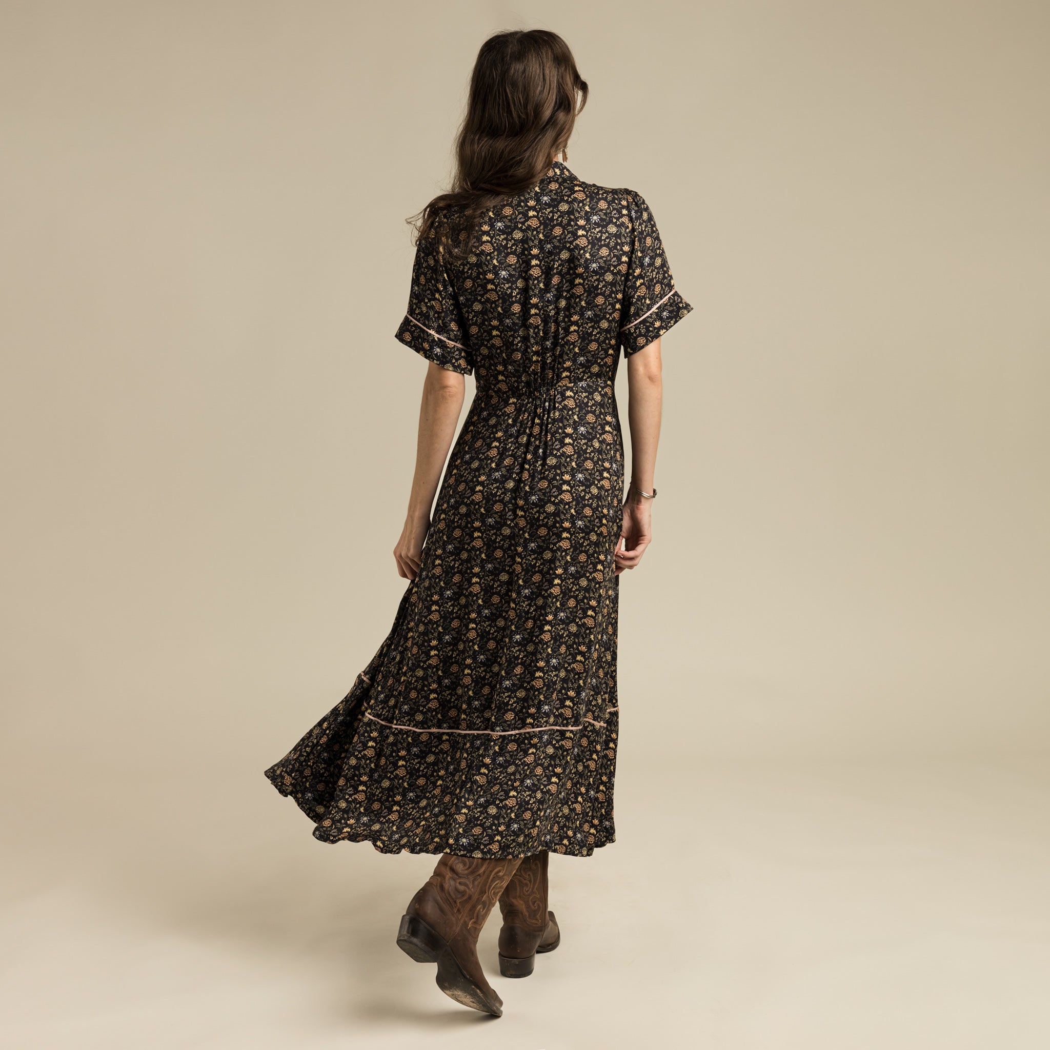 LA DAHLIA DRESS - Black Floral
