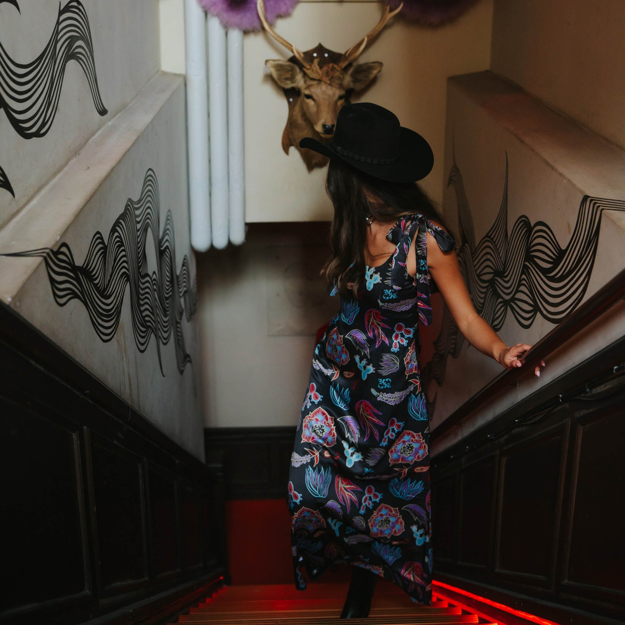 Camellia Tie Dress - Electric Desert