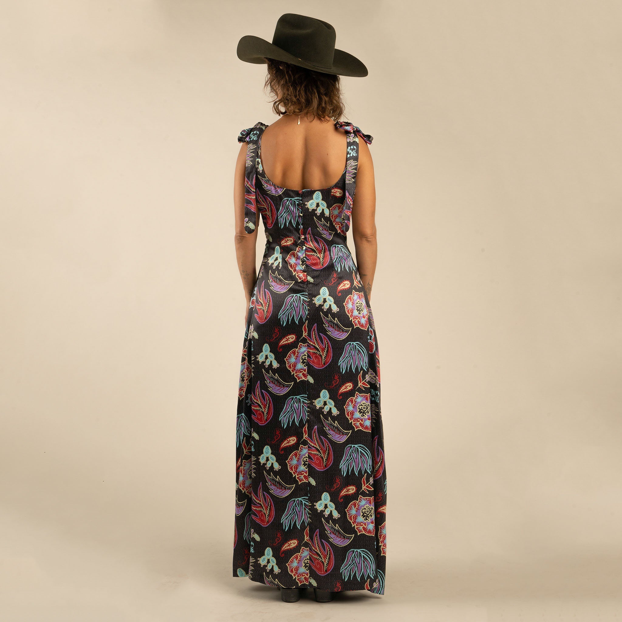 Camellia Tie Dress - Electric Desert