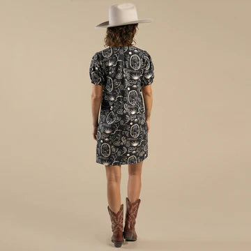 Gabriela Shift Dress - Charcoal