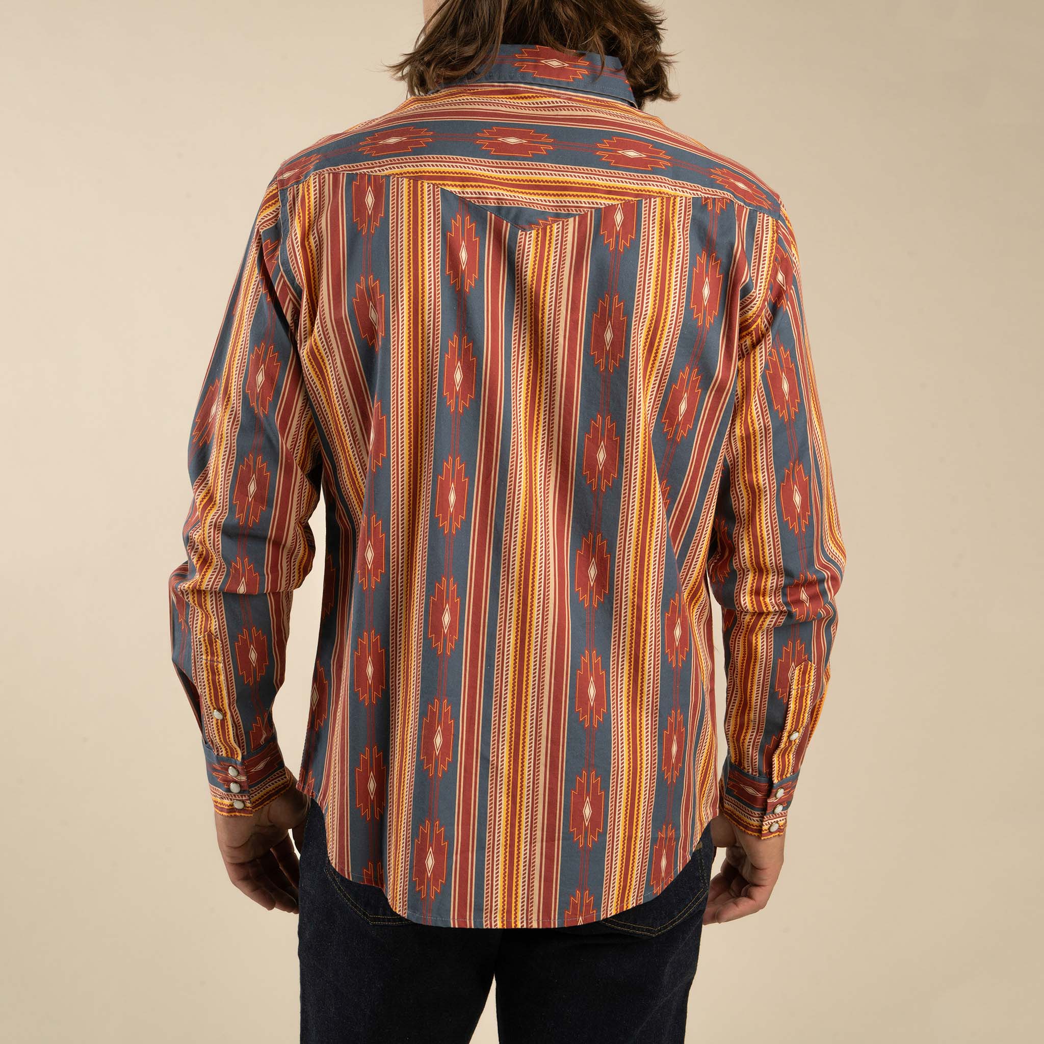 The Wyatt Pearl Snap Long Sleeve Serape Shirt - Chevron Stripe Tulsa