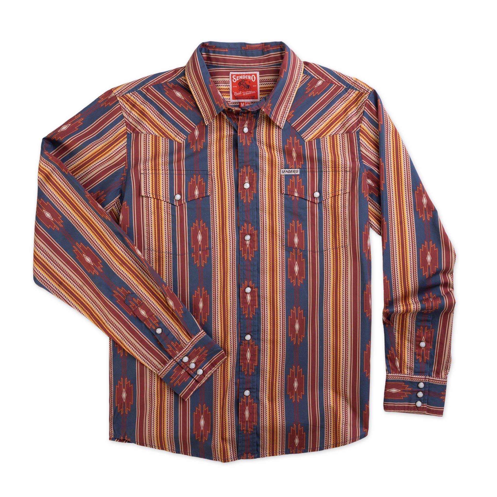 The Wyatt Pearl Snap Long Sleeve Serape Shirt - Chevron Stripe Tulsa