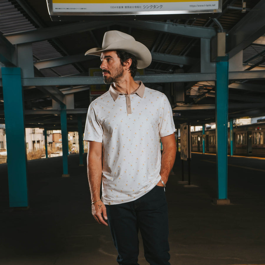 High Noon Performance Polo-Texas Rose Print